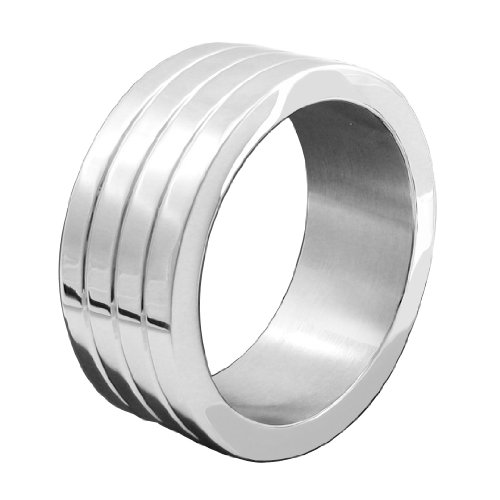 Heart 2 Heart Metal C-ring Wide, Stainless Steel With Grooves, Includes Bag, 1.75 image